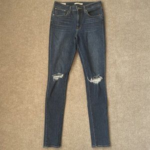 Levi's Premium Jeans Womens 30 High Rise Skinny 721 Stretch Denim Pants Dark